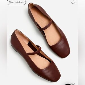 Madewell Greta Ballet Flats Leather Brown Chocolate Raisin 7